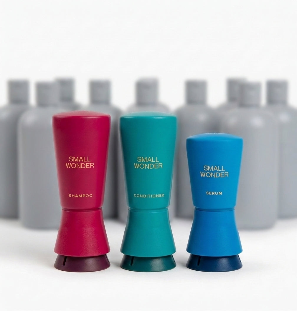 Refillable Small Wonder bottles instead of single-use plastic